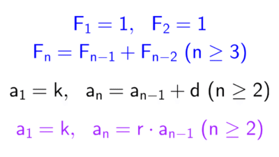 Sucesiones recursivas 9 Sucesiones recursivas o recurrentes